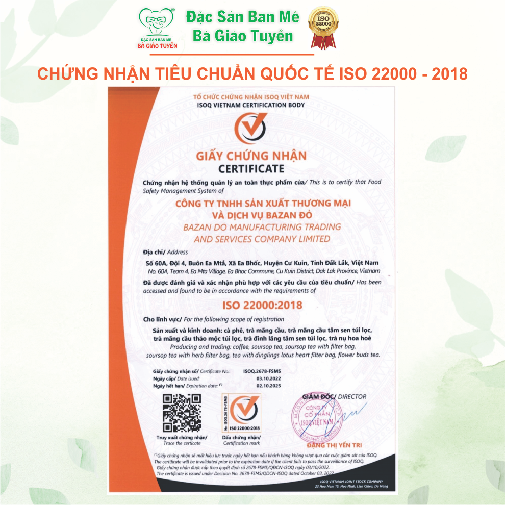 TRÀ MẴNG CẦU BÀ GIÁO TUYỀN. Thức uống thanh mát, đẹp da, chống ôxi hoá. Hộp 100 gram