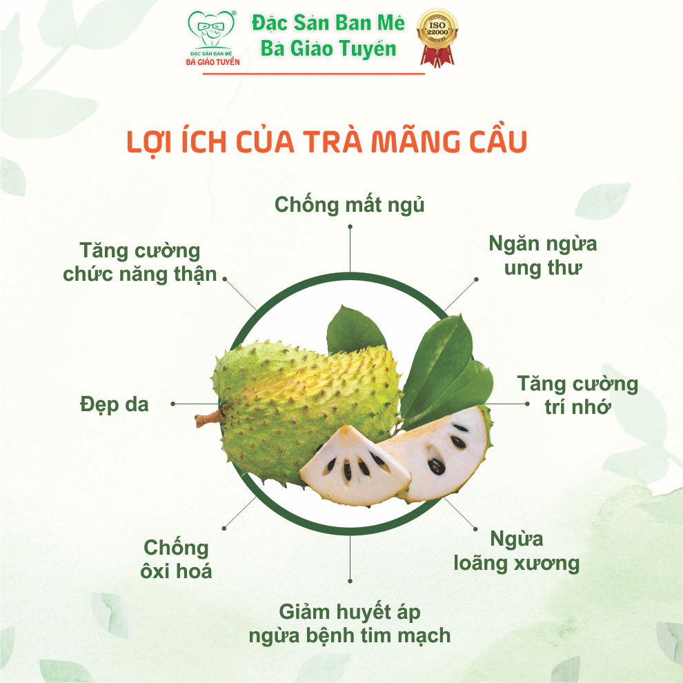 TRÀ MẴNG CẦU BÀ GIÁO TUYỀN. Thức uống thanh mát, đẹp da, chống ôxi hoá. Hộp 100 gram