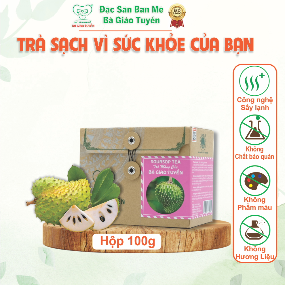 TRÀ MẴNG CẦU BÀ GIÁO TUYỀN. Thức uống thanh mát, đẹp da, chống ôxi hoá. Hộp 100 gram