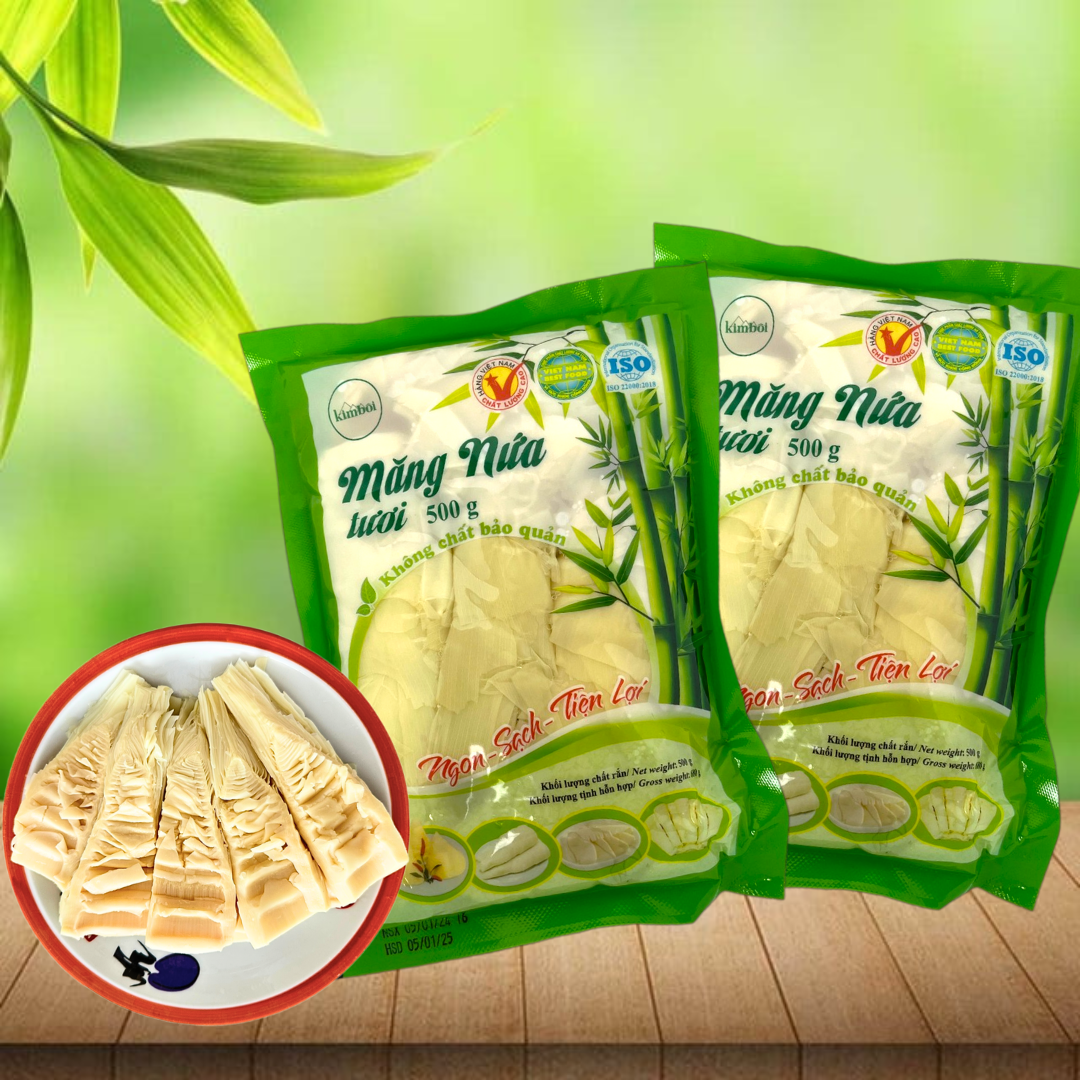 Măng Nứa Tươi Kim Bôi  - Gói 500g - Thùng 20 gói