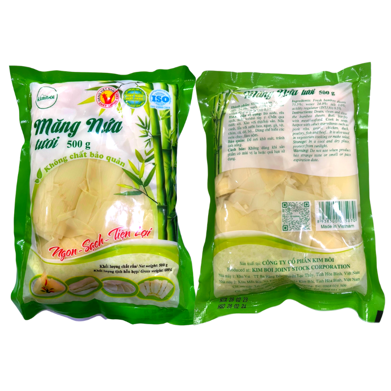 Măng Nứa Tươi Kim Bôi  - Gói 500g - Thùng 20 gói