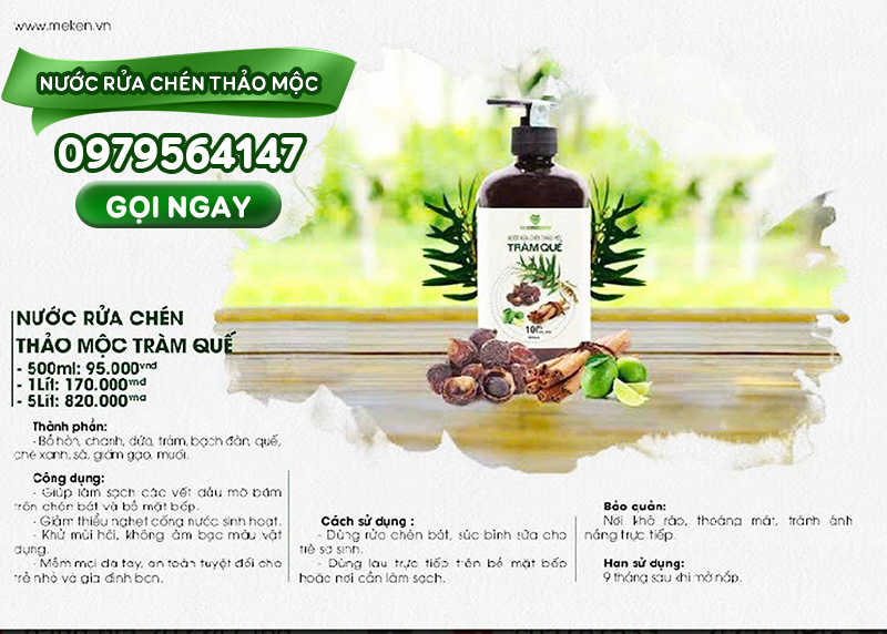 NƯỚC RỬA CHÉN THẢO MỘC TRẦM QUẾ