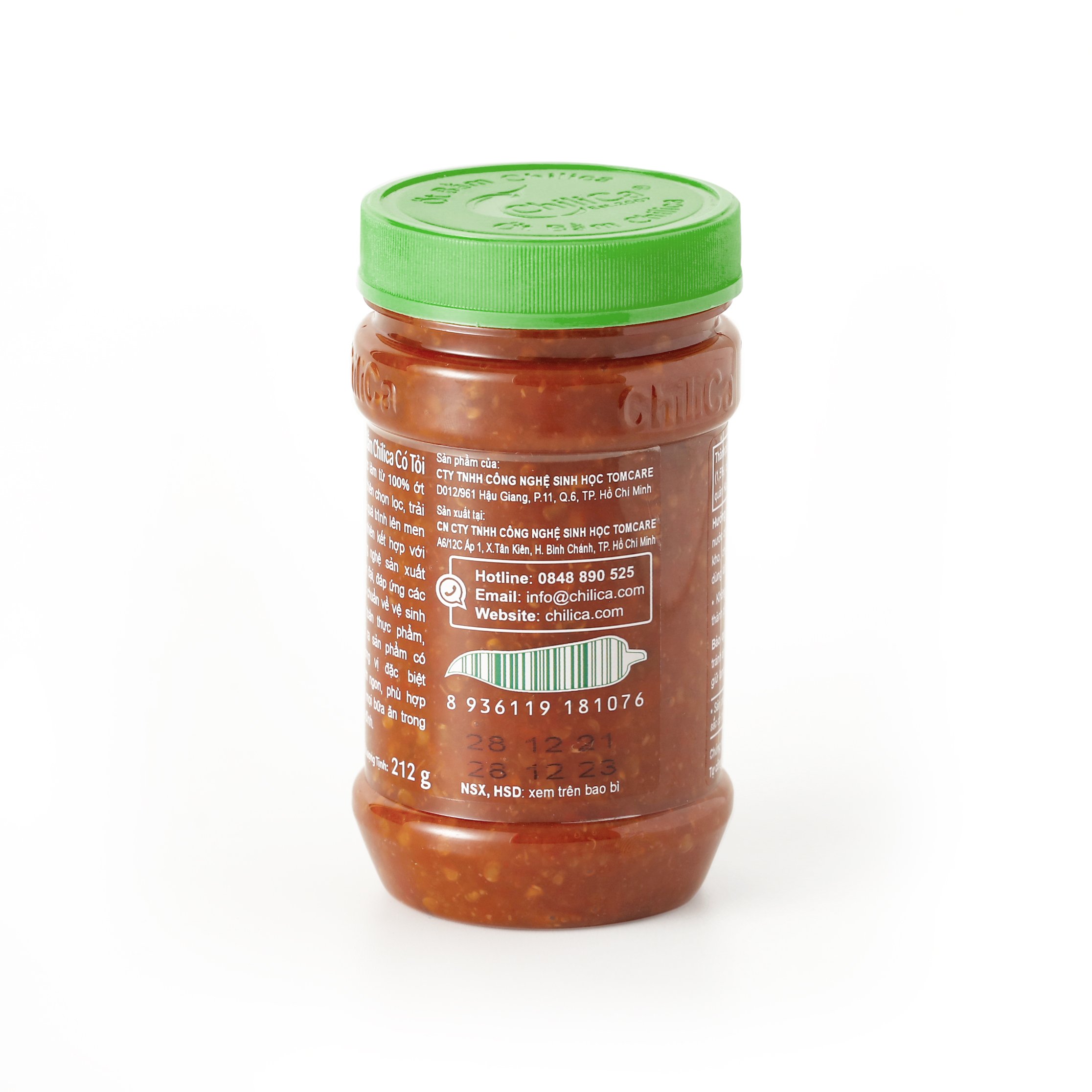 Ớt bằm Chilica có tỏi 212g - Ớt bằm lên men tự nhiên, không phẩm màu, không chất tạo cay