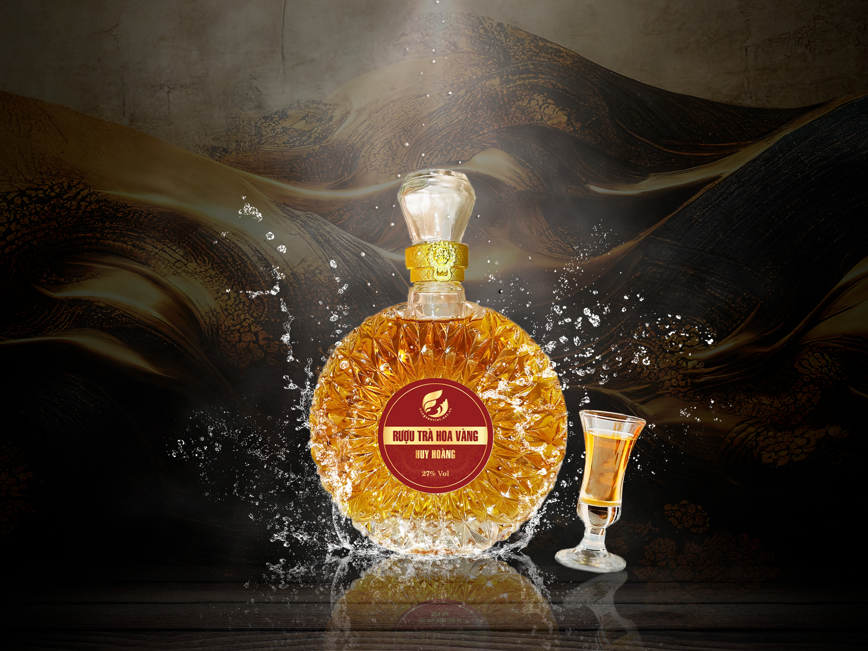 Rượu Trà Hoa Vàng Huy Hoàng 27%